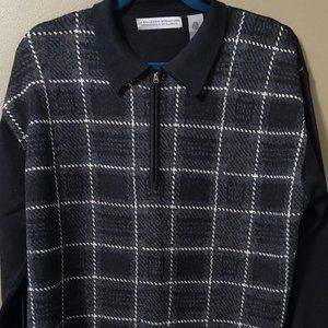 Le Collezioni Structure 100% Pure New Wool 1/4 Zip Sweater Men's MEDIUM